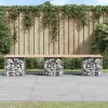  tömör fenyőfa gabion kerti pad 203x44x42 cm