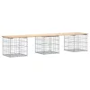  tömör fenyőfa gabion kerti pad 203x44x42 cm