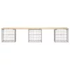  tömör fenyőfa gabion kerti pad 203x44x42 cm