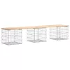  tömör fenyőfa gabion kerti pad 203x44x42 cm