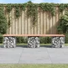  tömör duglászfenyő gabion kerti pad 203x44x42 cm