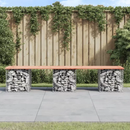  tömör duglászfenyő gabion kerti pad 203x44x42 cm