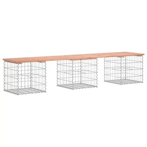  tömör duglászfenyő gabion kerti pad 203x44x42 cm