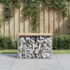  tömör fenyőfa gabion kerti pad 63x31,5x42 cm