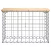  tömör fenyőfa gabion kerti pad 63x31,5x42 cm