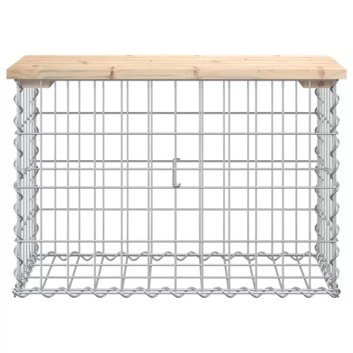  tömör fenyőfa gabion kerti pad 63x31,5x42 cm