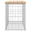  tömör fenyőfa gabion kerti pad 63x31,5x42 cm