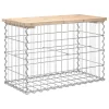  tömör fenyőfa gabion kerti pad 63x31,5x42 cm