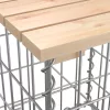  tömör fenyőfa gabion kerti pad 63x31,5x42 cm