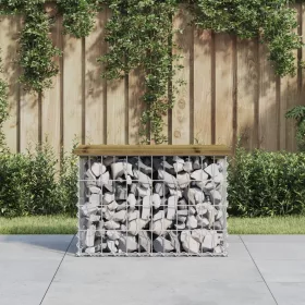    tömör impergnált fenyőfa gabion kerti pad 63 x 31,5 x 42 cm