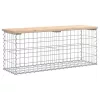  tömör fenyőfa gabion kerti pad 103x31,5x42 cm