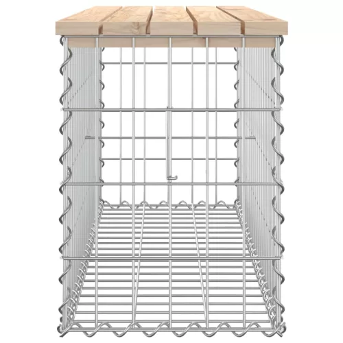  tömör fenyőfa gabion kerti pad 103x31,5x42 cm
