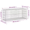 tömör fenyőfa gabion kerti pad 103x31,5x42 cm