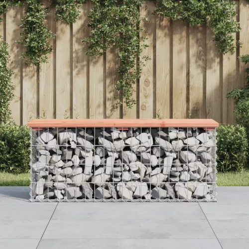  tömör duglászfenyő gabion kerti pad 103x31,5x42 cm