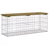  impregnált fenyőfa gabion kerti pad 103 x 31,5 x 42 cm