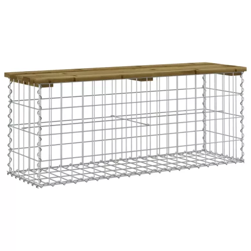  impregnált fenyőfa gabion kerti pad 103 x 31,5 x 42 cm