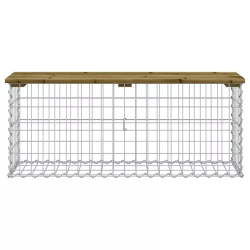  impregnált fenyőfa gabion kerti pad 103 x 31,5 x 42 cm