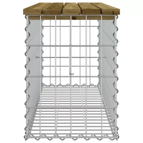  impregnált fenyőfa gabion kerti pad 103 x 31,5 x 42 cm