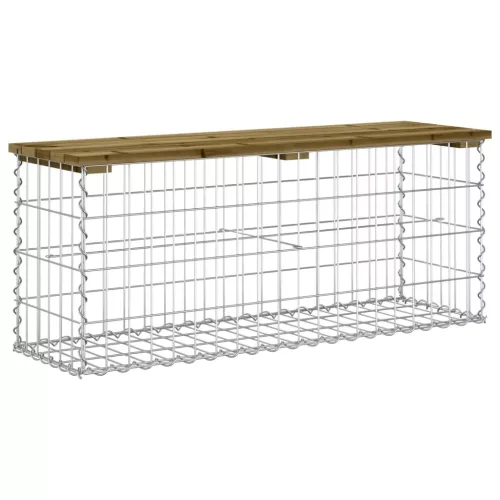  impregnált fenyőfa gabion kerti pad 103 x 31,5 x 42 cm