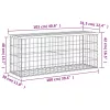  impregnált fenyőfa gabion kerti pad 103 x 31,5 x 42 cm