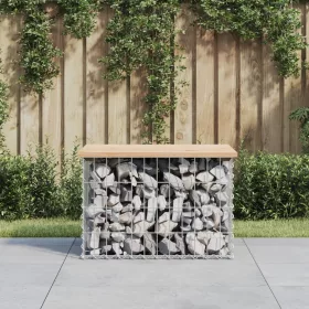  tömör fenyőfa gabion kerti pad 63x44x42 cm