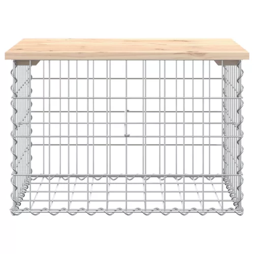  tömör fenyőfa gabion kerti pad 63x44x42 cm