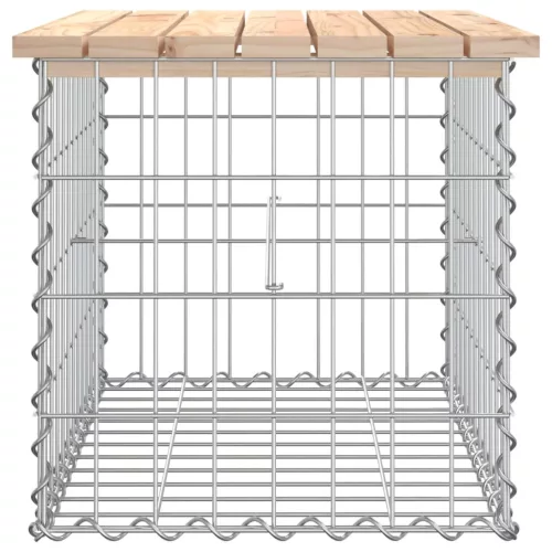  tömör fenyőfa gabion kerti pad 63x44x42 cm