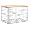 tömör fenyőfa gabion kerti pad 63x44x42 cm