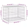  tömör fenyőfa gabion kerti pad 63x44x42 cm