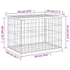  tömör duglászfenyő gabion kerti pad 63x44x42 cm