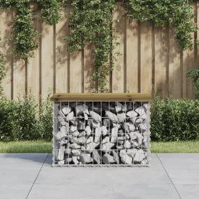  impregnált fenyőfa gabion kerti pad 63 x 44 x 42 cm