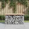  tömör fenyőfa gabion kerti pad 83x44x42 cm