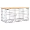  tömör fenyőfa gabion kerti pad 83x44x42 cm
