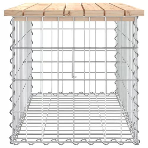  tömör fenyőfa gabion kerti pad 83x44x42 cm