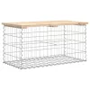  tömör fenyőfa gabion kerti pad 83x44x42 cm