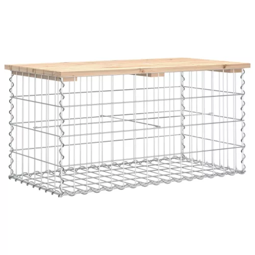  tömör fenyőfa gabion kerti pad 83x44x42 cm