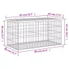  tömör fenyőfa gabion kerti pad 83x44x42 cm