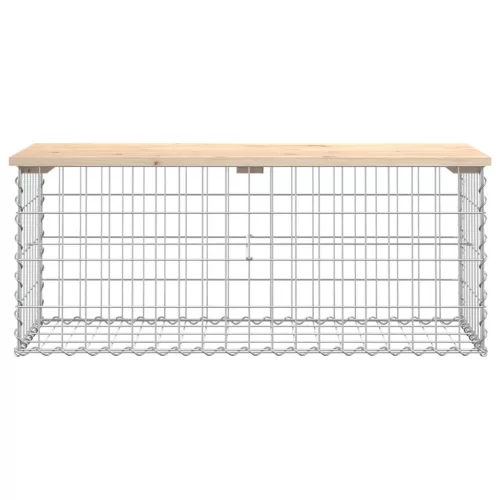  tömör fenyőfa gabion kerti pad 103x44x42 cm