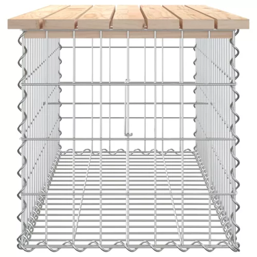  tömör fenyőfa gabion kerti pad 103x44x42 cm