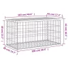  tömör duglászfenyő gabion kerti pad 103x44x42 cm