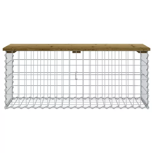  impregnált fenyőfa gabion kerti pad 103 x 44 x 42 cm