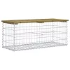  impregnált fenyőfa gabion kerti pad 103 x 44 x 42 cm