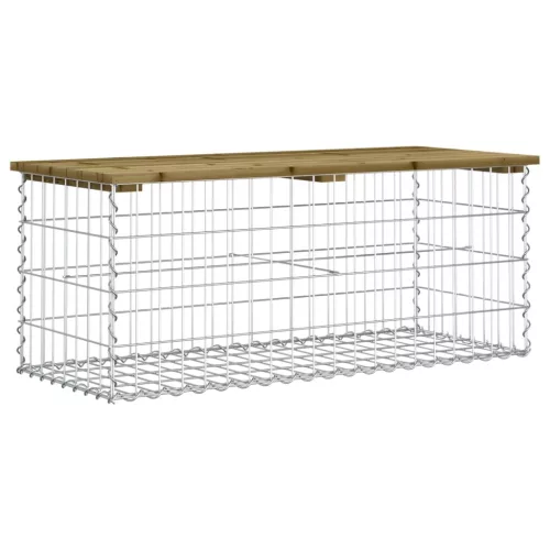  impregnált fenyőfa gabion kerti pad 103 x 44 x 42 cm