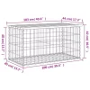  impregnált fenyőfa gabion kerti pad 103 x 44 x 42 cm
