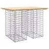  tömör fenyőfa gabion kerti pad 100x70x72 cm