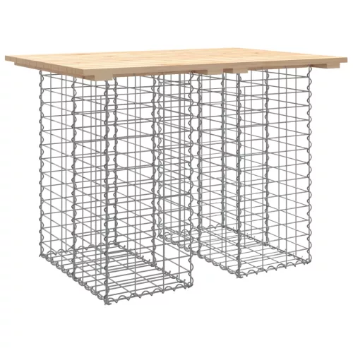  tömör fenyőfa gabion kerti pad 100x70x72 cm