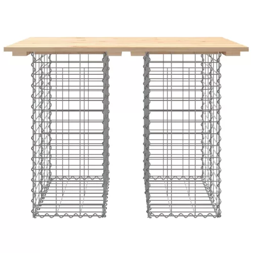  tömör fenyőfa gabion kerti pad 100x70x72 cm