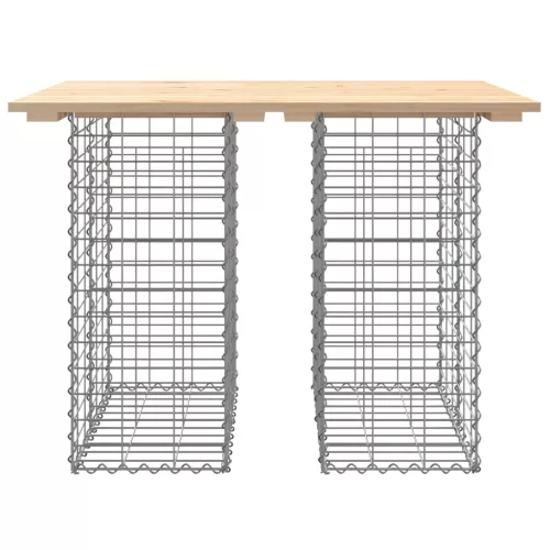  tömör fenyőfa gabion kerti pad 100x70x72 cm