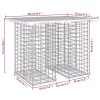  tömör fenyőfa gabion kerti pad 100x70x72 cm