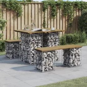  impregnált fenyőfa gabion kerti pad 100 x 70 x 72 cm